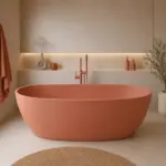Bañera exenta  ADA  Solid Surface  155 cm x  75  cm acabado Rojo Beige