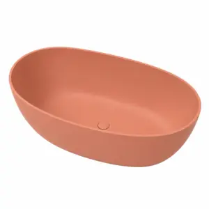 Bañera exenta ADA Solid Surface 155 cm x 75 cm acabado Rojo Beige